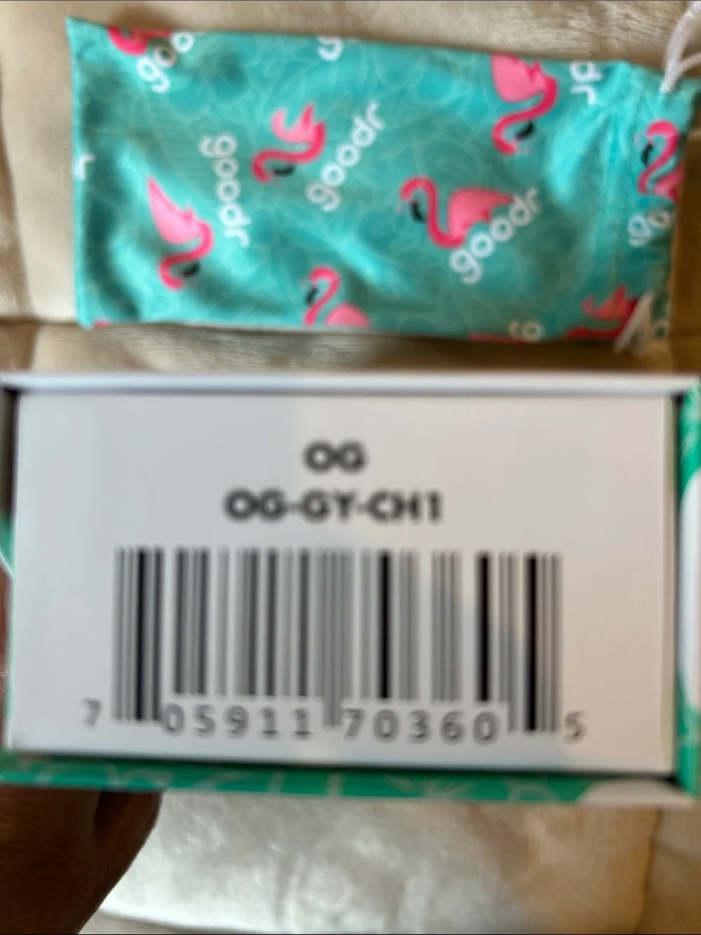 goodr Teal Flamingo Soft Pouch with Gray/Black Sunglasses (Includes Case)
